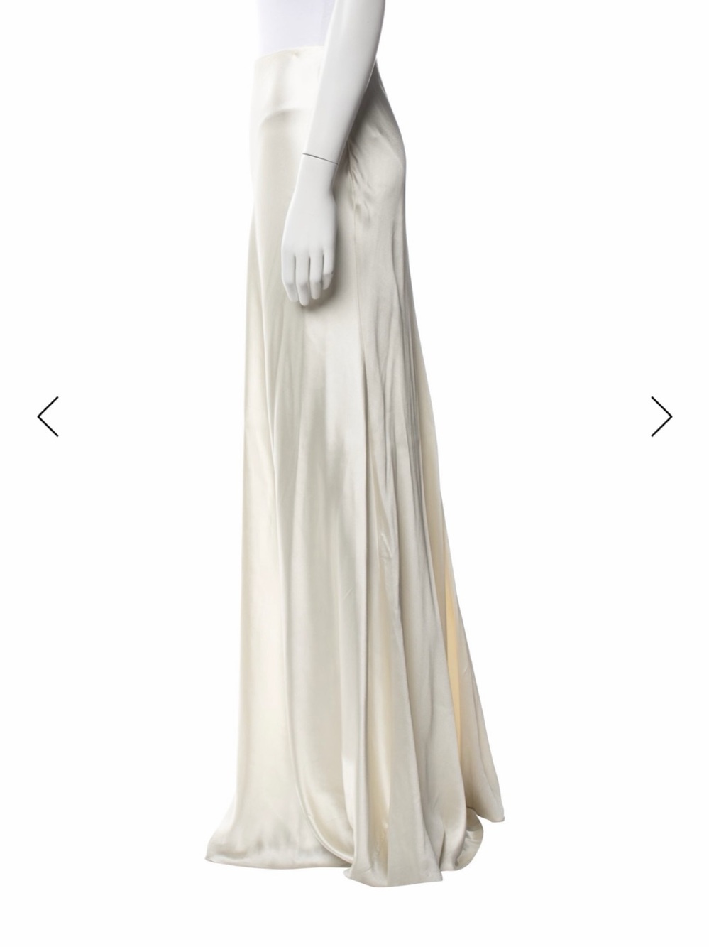 RALPH LAUREN COLLECTION BRIDAL MASSINA STRETCH SATIN SKIRT IN WHITE - Picture 9 of 12